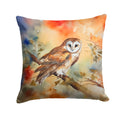 Perched Owl Woodland Wildlife Decorative Throw Pillow 18x18 Indoor Outdoor Accent Cushion, Fabric Cover with Insert for Sofa, Bed, Porch & Living Room