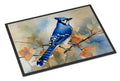 Blue Jay with Blossoms Spring Doormat Indoor Outdoor 24H X 36W Front Door Mat Rugs for Entryway, Non Slip Washable Low Pile,
