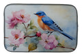 Bluebird on Blossom Branch Dish Drying Mat Absorbent Dish Drying Mat Pad for Kitchen Counter Dish Drainer Mat for Countertop, 14 x 21", Multicolor