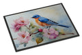 Bluebird on Blossom Branch Doormat Indoor Outdoor 24H X 36W Front Door Mat Rugs for Entryway, Non Slip Washable Low Pile,