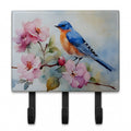 Bluebird on Blossom Branch Leash or Key Holder Wall Hooks, Coat Rack Wall Mount, for Hanging Keys, Towels, Aprons, Leashes