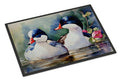Bufflehead Hooded Merganser Pair Swimming Doormat Indoor Outdoor 24H X 36W Front Door Mat Rugs for Entryway, Non Slip Washable Low Pile,