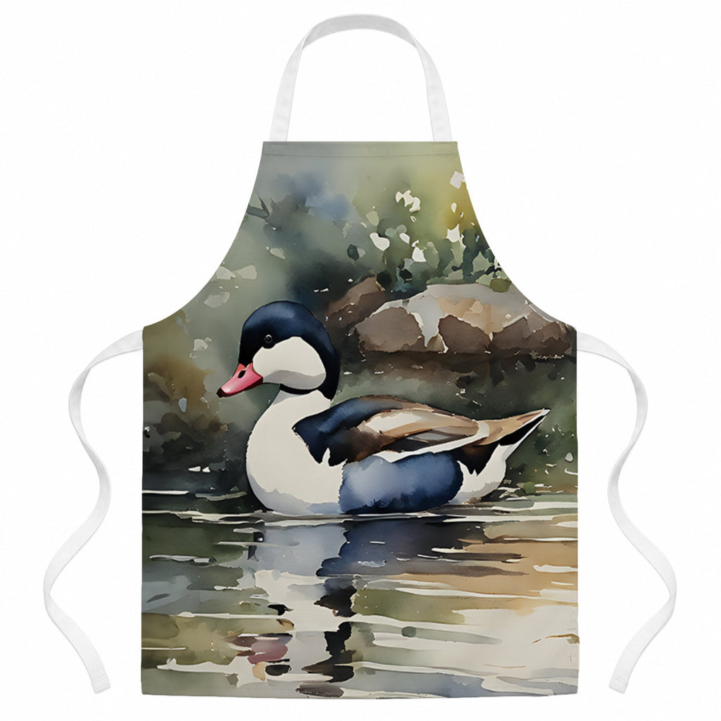 Bufflehead Ducks Swimming Marsh Scene Apron Cooking Kitchen Server Baking Crafts Gardening for Adult Women Men, Unisex, Large, Multicolor