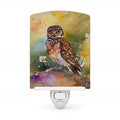 Burrowing Owl Wildlife Portrait Ceramic Night Light Compact, UL-Certified, Ideal for Bedroom, Bathroom, Nursery, Hallway, Kitchen, 6x4x3, Multicolor
