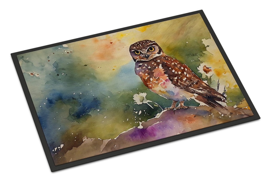 Burrowing Owl Wildlife Portrait Doormat Indoor Outdoor 24H X 36W Front Door Mat Rugs for Entryway, Non Slip Washable Low Pile,