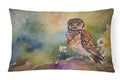 Burrowing Owl Wildlife Portrait Decorative Throw Pillow 12x16 Indoor Outdoor Accent Cushion, Fabric Cover with Insert for Sofa, Bed, Porch & Living Room