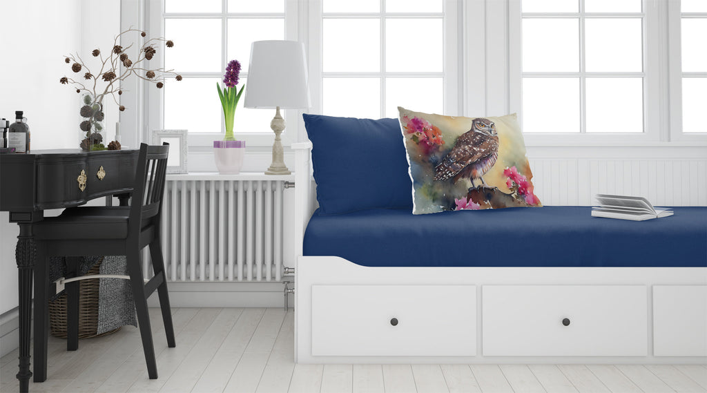 Burrowing Owl with Flowers Standard Pillowcase Lightweight Super Soft Easy Care Decorative Artwork Pillowcase, Standard