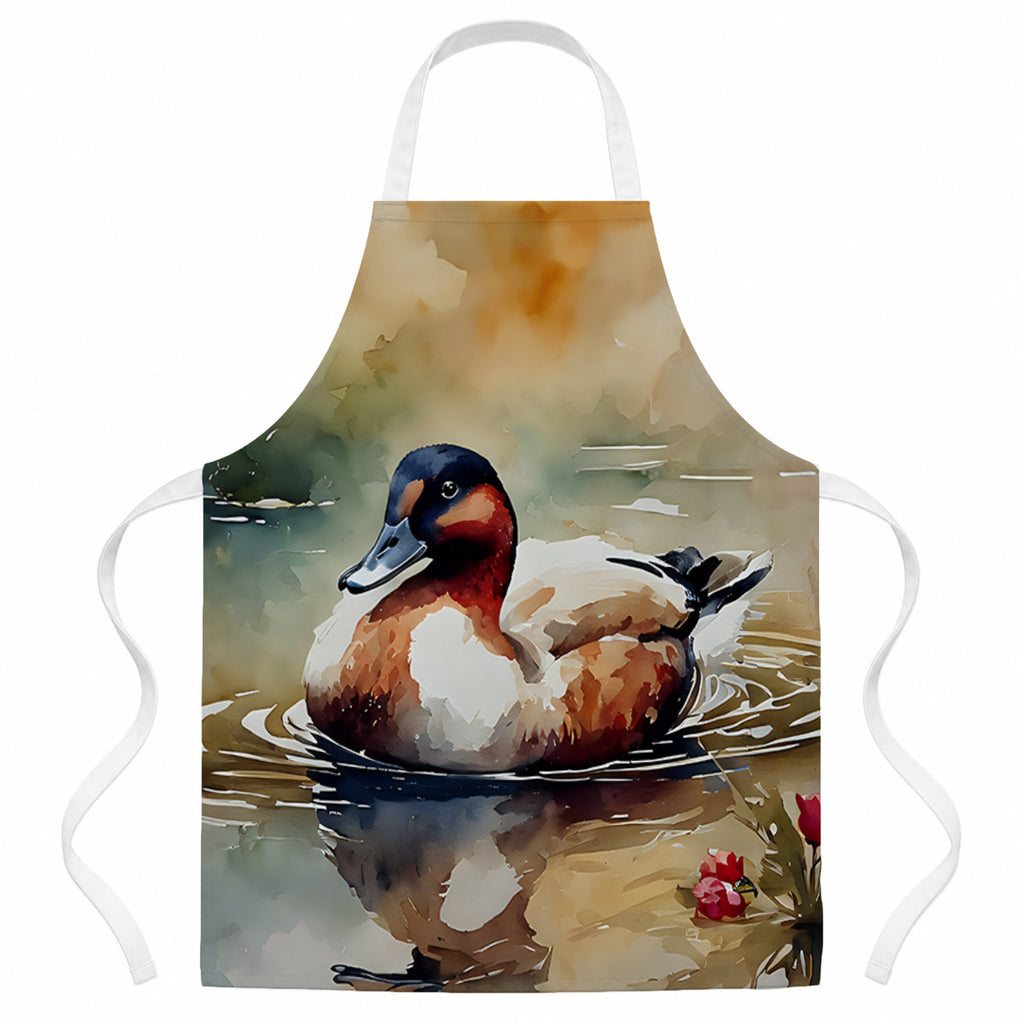Canvasback Duck Swimming Pond Wildlife Apron Cooking Kitchen Server Baking Crafts Gardening for Adult Women Men, Unisex, Large, Multicolor
