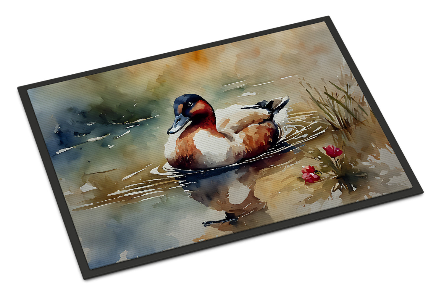 Canvasback Duck Swimming Pond Wildlife Doormat Indoor Outdoor 24H X 36W Front Door Mat Rugs for Entryway, Non Slip Washable Low Pile,