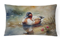 Canvasback Duck Swimming Pond Wildlife Decorative Throw Pillow 12x16 Indoor Outdoor Accent Cushion, Fabric Cover with Insert for Sofa, Bed, Porch & Living Room