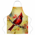 Northern Cardinal on Branch Apron Cooking Kitchen Server Baking Crafts Gardening for Adult Women Men, Unisex, Large, Multicolor