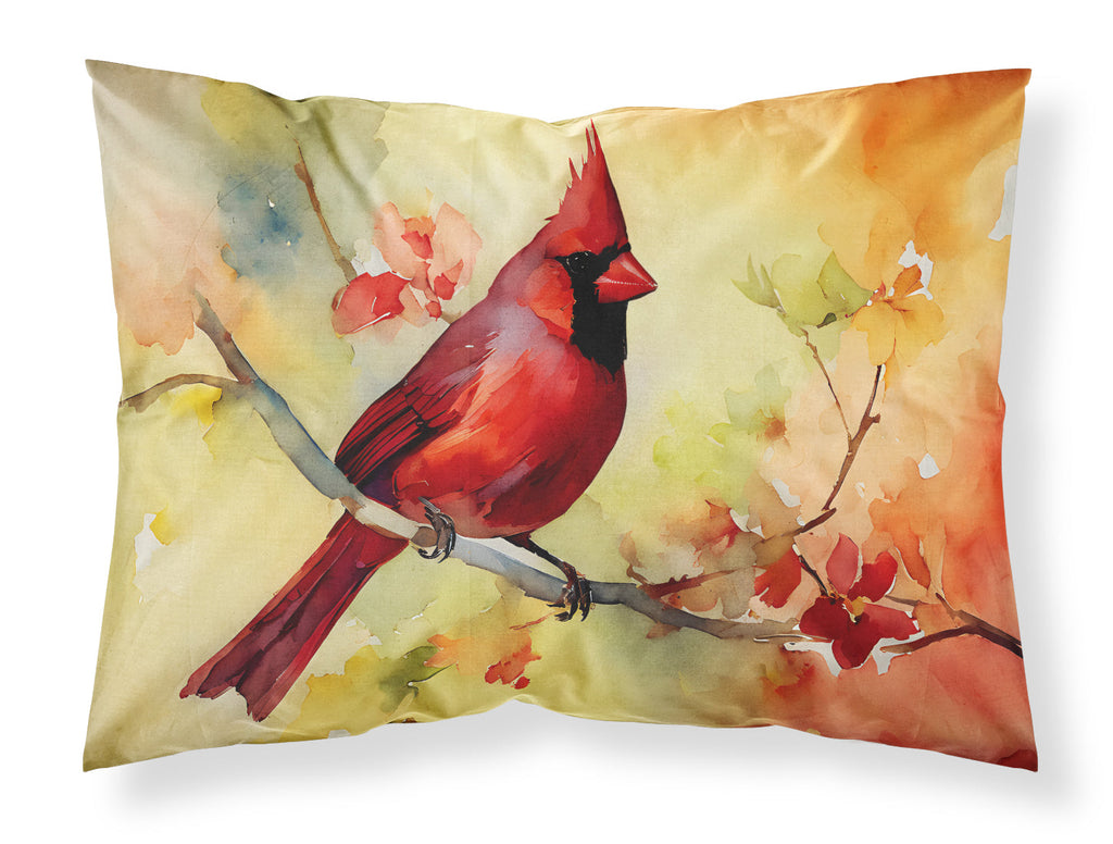 Northern Cardinal on Branch Standard Pillowcase Lightweight Super Soft Easy Care Decorative Artwork Pillowcase, Standard