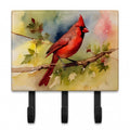 Northern Cardinal on Branch Autumn Leash or Key Holder Wall Hooks, Coat Rack Wall Mount, for Hanging Keys, Towels, Aprons, Leashes
