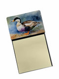 Common Eider Duck Standing Shoreline Watercolor Sticky Note Holder Refillable Dispenser Desk Accessory 3x3 Pad Gift