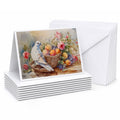 White Dove with Fruit Basket Still Life Greeting Cards Pack of 8 Blank Cards with Envelopes Whimsical A7 Size 5x7