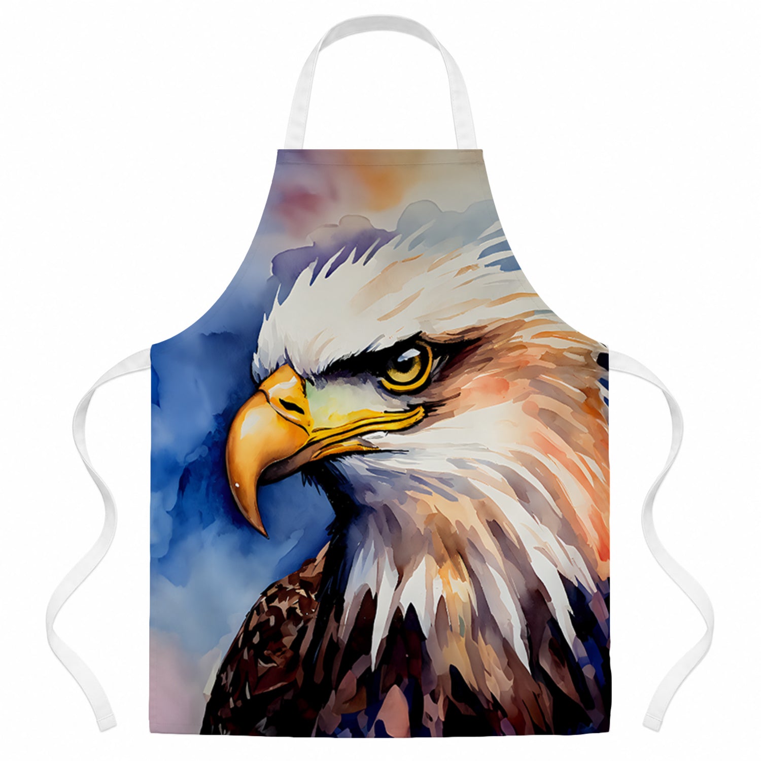 Bald Eagle Portrait Close-Up Apron Cooking Kitchen Server Baking Crafts Gardening for Adult Women Men, Unisex, Large, Multicolor