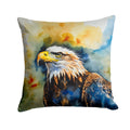 Bald Eagle Portrait Wildlife Decorative Throw Pillow 14x14 Indoor Outdoor Accent Cushion, Fabric Cover with Insert for Sofa, Bed, Porch & Living Room