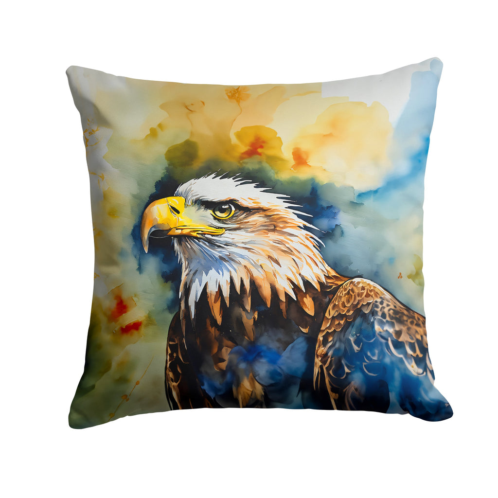Bald Eagle Portrait Wildlife Decorative Throw Pillow 18x18 Indoor Outdoor Accent Cushion, Fabric Cover with Insert for Sofa, Bed, Porch & Living Room