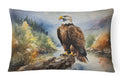 Bald Eagle Mountain Scene Decorative Throw Pillow 12x16 Indoor Outdoor Accent Cushion, Fabric Cover with Insert for Sofa, Bed, Porch & Living Room