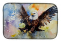 Bald Eagle Flying Wings Spread Dish Drying Mat Absorbent Dish Drying Mat Pad for Kitchen Counter Dish Drainer Mat for Countertop, 14 x 21", Multicolor
