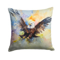 Bald Eagle Flying Wings Spread Decorative Throw Pillow 18x18 Indoor Outdoor Accent Cushion, Fabric Cover with Insert for Sofa, Bed, Porch & Living Room