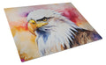 Bald Eagle Portrait Side View Cutting Board Tempered Glass Kitchen Cutting Surface, Heat Resistant Chopping, Non-Slip Feet, Food Prep & Serving