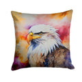 Bald Eagle Portrait Side View Decorative Throw Pillow 14x14 Indoor Outdoor Accent Cushion, Fabric Cover with Insert for Sofa, Bed, Porch & Living Room