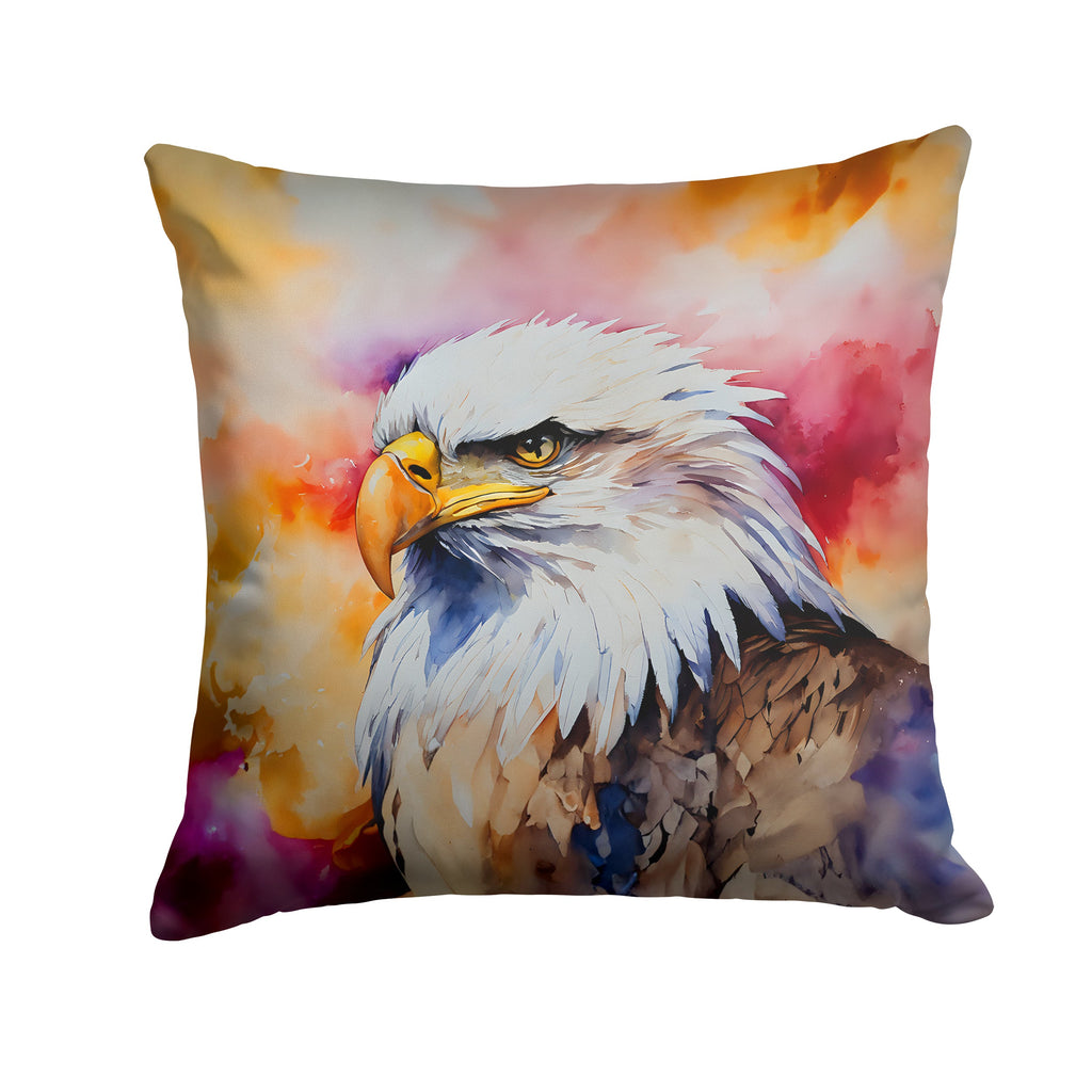 Bald Eagle Portrait Side View Decorative Throw Pillow 18x18 Indoor Outdoor Accent Cushion, Fabric Cover with Insert for Sofa, Bed, Porch & Living Room