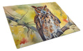 Eastern Screech Owl Wildlife Portrait Cutting Board Tempered Glass Kitchen Cutting Surface, Heat Resistant Chopping, Non-Slip Feet, Food Prep & Serving