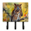 Eastern Screech Owl Wildlife Portrait Leash or Key Holder Wall Hooks, Coat Rack Wall Mount, for Hanging Keys, Towels, Aprons, Leashes