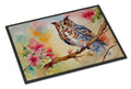 Eastern Screech Owl with Blossoms Doormat Indoor Outdoor 18H X 27W Front Door Mat Rugs for Entryway, Non Slip Washable