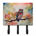 Elf Owl on Blossom Branch Leash or Key Holder Wall Hooks, Coat Rack Wall Mount, for Hanging Keys, Towels, Aprons, Leashes