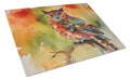 Elf Owl Perched Branch Cutting Board Tempered Glass Kitchen Cutting Surface, Heat Resistant Chopping, Non-Slip Feet, Food Prep & Serving