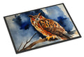 Eurasian Eagle Owl Perched Branch Doormat Indoor Outdoor 24H X 36W Front Door Mat Rugs for Entryway, Non Slip Washable Low Pile,