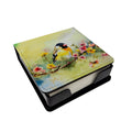 American Goldfinch on Blossom Branch PU Leather Note Paper Holder with Artist-Designed Cover, Desk Accessory, Office Gift