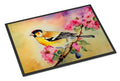 American Goldfinch with Blossoms Doormat Indoor Outdoor 18H X 27W Front Door Mat Rugs for Entryway, Non Slip Washable