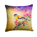 American Goldfinch with Blossoms Decorative Throw Pillow 18x18 Indoor Outdoor Accent Cushion, Fabric Cover with Insert for Sofa, Bed, Porch & Living Room
