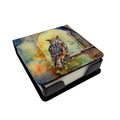 Great Horned Owl on Stone Arch PU Leather Note Paper Holder with Artist-Designed Cover, Desk Accessory, Office Gift