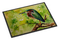 Green Heron Perched Branch Doormat Indoor Outdoor 18H X 27W Front Door Mat Rugs for Entryway, Non Slip Washable
