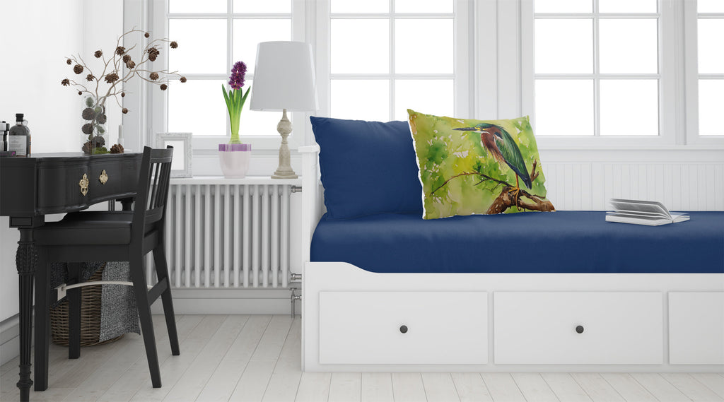 Green Heron Perched Branch Standard Pillowcase Lightweight Super Soft Easy Care Decorative Artwork Pillowcase, Standard