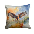 Red Tailed Hawk Landing Wings Spread Decorative Throw Pillow 18x18 Indoor Outdoor Accent Cushion, Fabric Cover with Insert for Sofa, Bed, Porch & Living Room