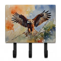 Red Tailed Hawk Landing Wings Spread Leash or Key Holder Wall Hooks, Coat Rack Wall Mount, for Hanging Keys, Towels, Aprons, Leashes