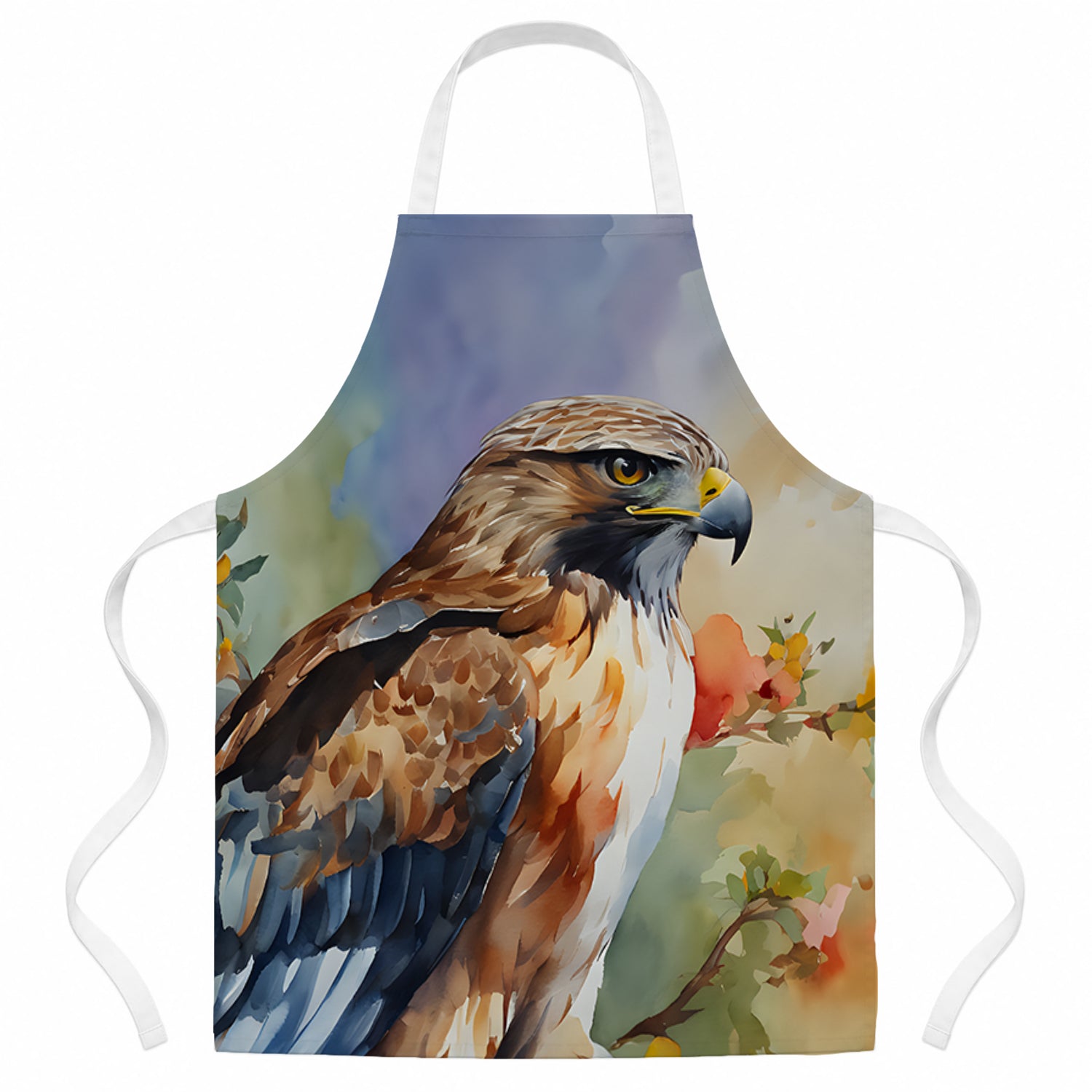 Red Tailed Hawk Portrait Wildlife Apron Cooking Kitchen Server Baking Crafts Gardening for Adult Women Men, Unisex, Large, Multicolor
