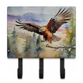 Red Tailed Hawk Flying Landscape Leash or Key Holder Wall Hooks, Coat Rack Wall Mount, for Hanging Keys, Towels, Aprons, Leashes