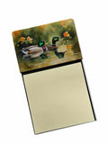 Mallard Ducks Swimming Pond Watercolor Sticky Note Holder Refillable Dispenser Desk Accessory 3x3 Pad Gift
