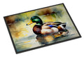 Mallard Duck Floating Pond Reflection Doormat Indoor Outdoor 18H X 27W Front Door Mat Rugs for Entryway, Non Slip Washable
