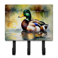 Mallard Duck Floating Pond Reflection Leash or Key Holder Wall Hooks, Coat Rack Wall Mount, for Hanging Keys, Towels, Aprons, Leashes