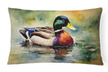 Mallard Duck Swimming Pond Scene Decorative Throw Pillow 12x16 Indoor Outdoor Accent Cushion, Fabric Cover with Insert for Sofa, Bed, Porch & Living Room