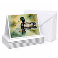Mallard Duck Side Profile Greeting Cards Pack of 8 Blank Cards with Envelopes Whimsical A7 Size 5x7