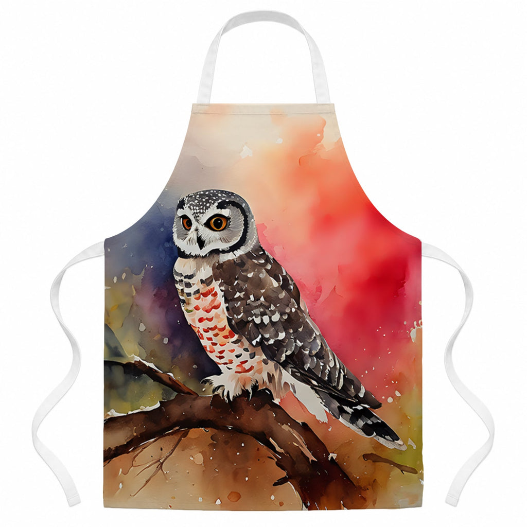 Northern Hawk Owl Perched Branch Apron Cooking Kitchen Server Baking Crafts Gardening for Adult Women Men, Unisex, Large, Multicolor